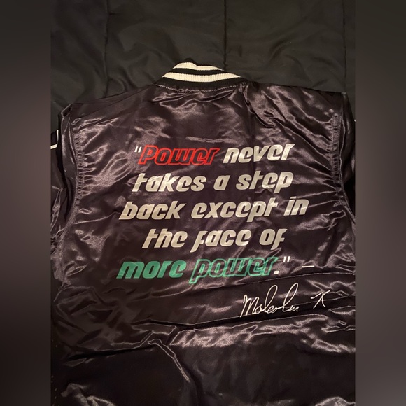 MALCOLM X YOUTH SATIN JACKET - Picture 2 of 3